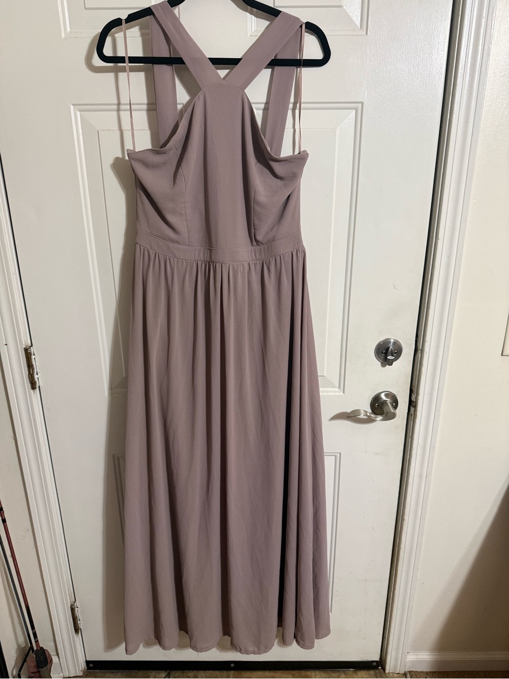 Lulus Mauve Cross‑Back Maxi Dress (Style ID5376) – Size XL
